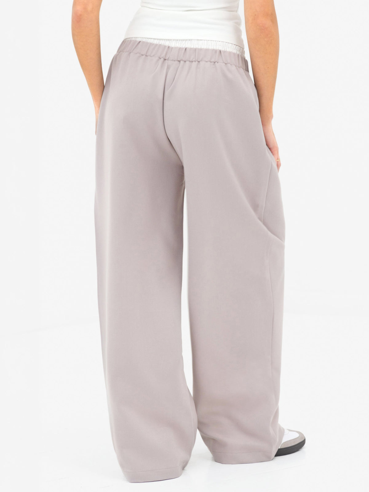 Alana Double Waist Trousers - Pebble