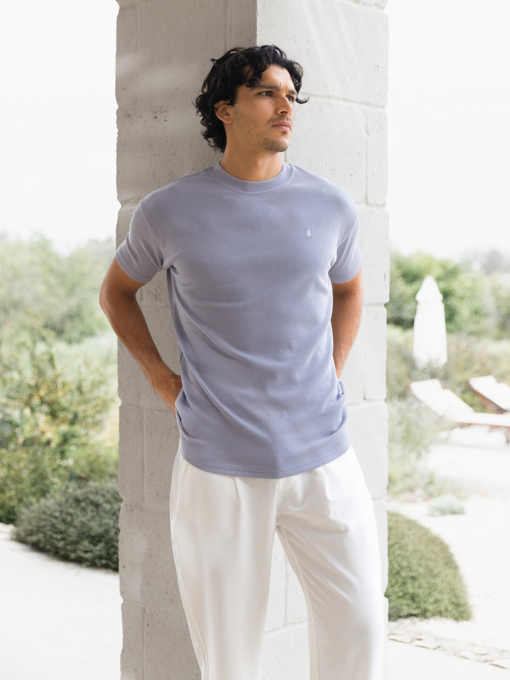 Aidan Relaxed Textured T-Shirt - Purple