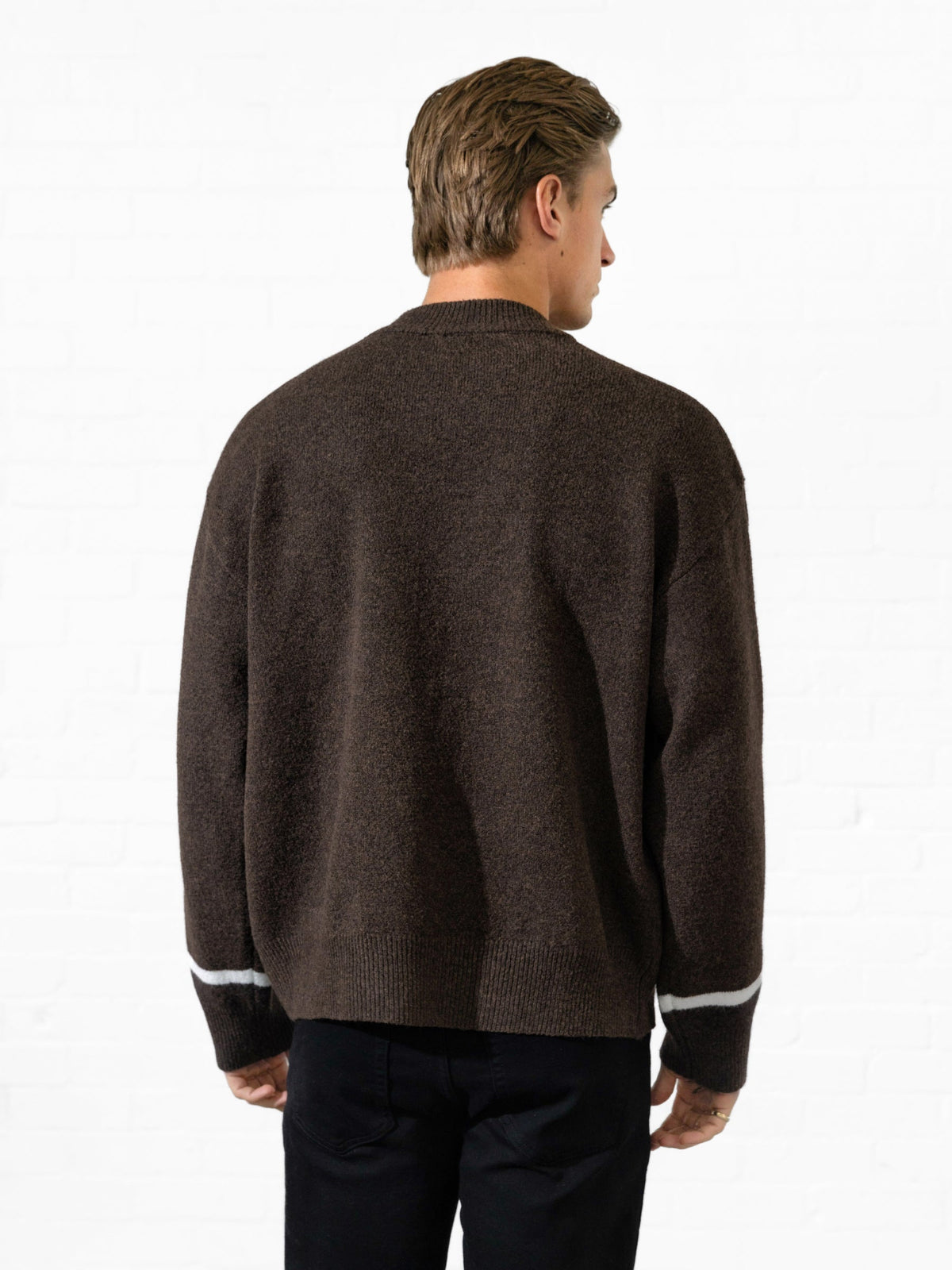 Abel Script Knitted Jumper - Dark Brown
