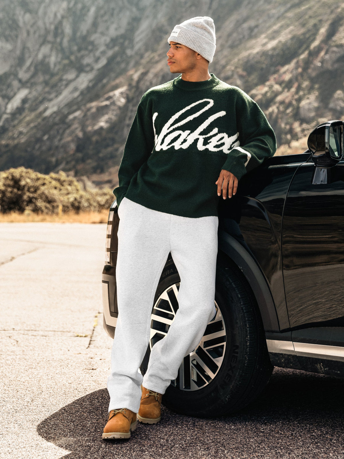 Abel Script Knitted Jumper - Emerald Green
