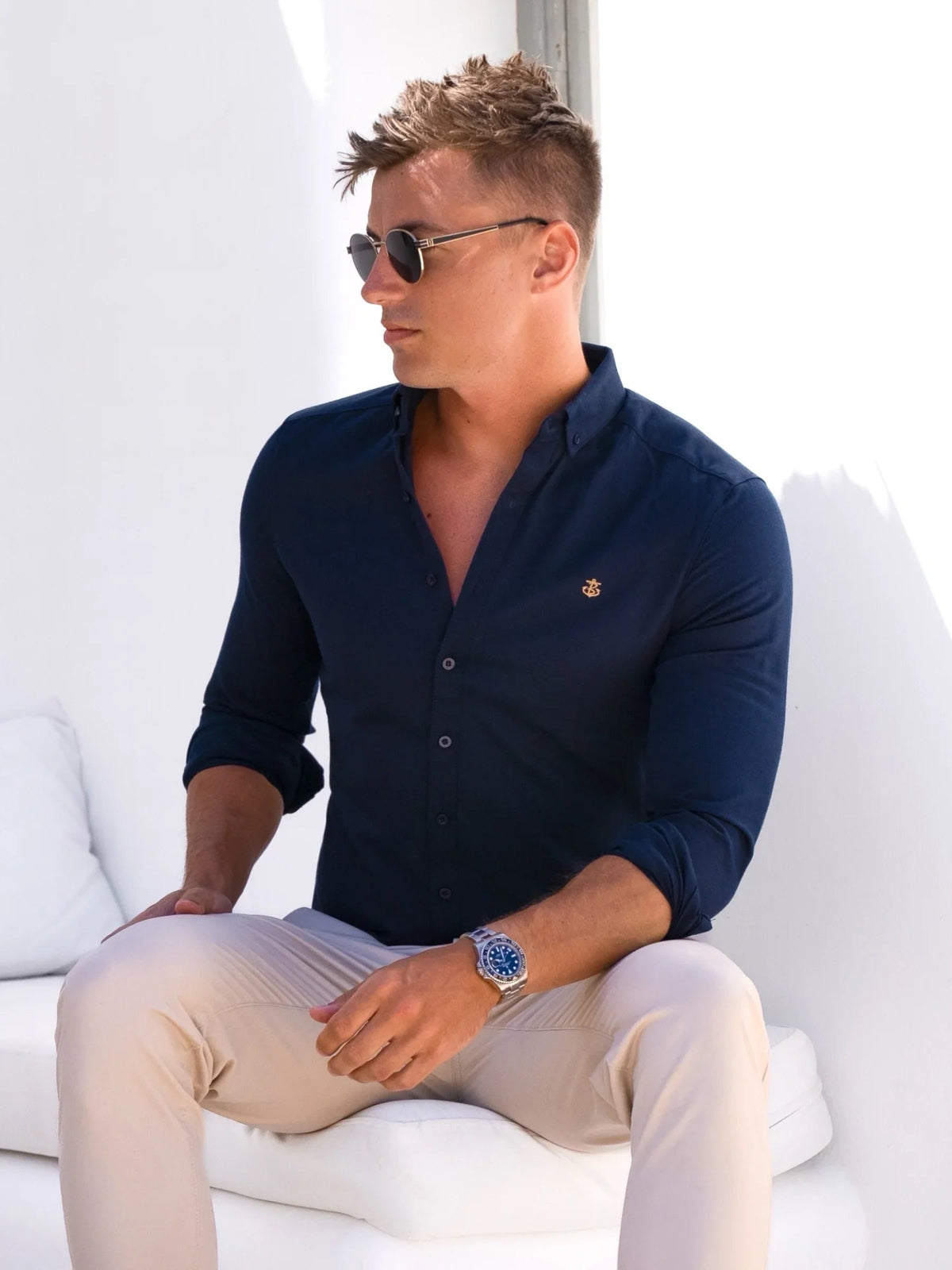 Albany Long Sleeve Shirt - Navy